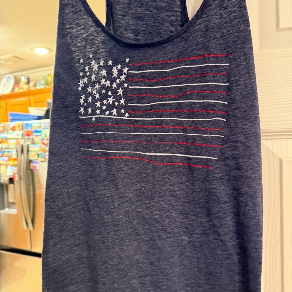 Old Navy Blue Graphic Tank Top